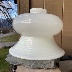 Vintage Antique Milk Glass Gillinder Light / Lamp Shade / Globe / Ribbed /Flared